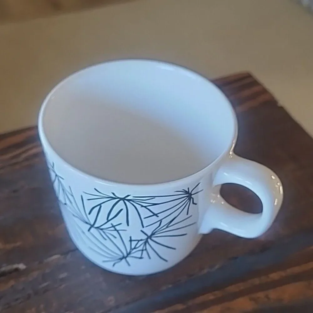 IKEA Ungdom 7oz mug black white tea expresso cup Starburst design print pattern